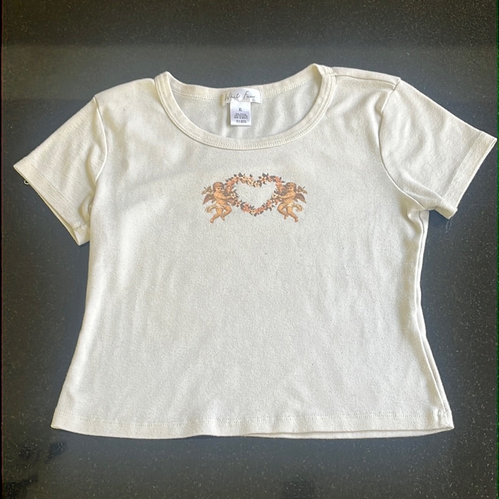 Off-white angel crop top